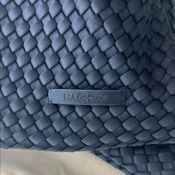 ✨ Brand New ✨ Naghedi Black Neoprene Woven Tote Bag with pouch - Picture 3 of 4